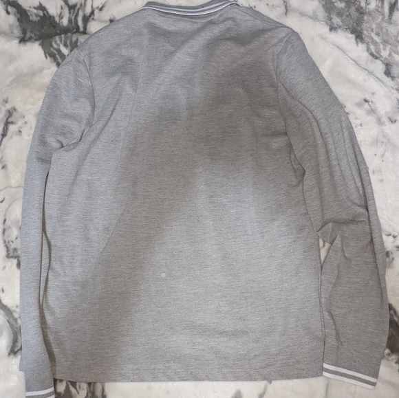 ASOS XL Grey Long Sleeve Muscle Fit Polo Shirt - Picture 5 of 6